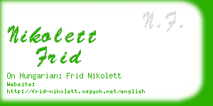 nikolett frid business card